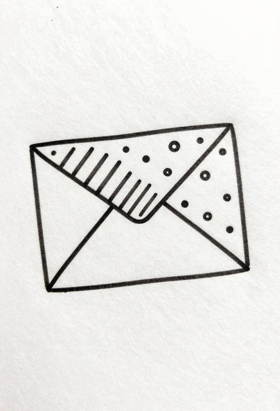 doodled envelope with patterns