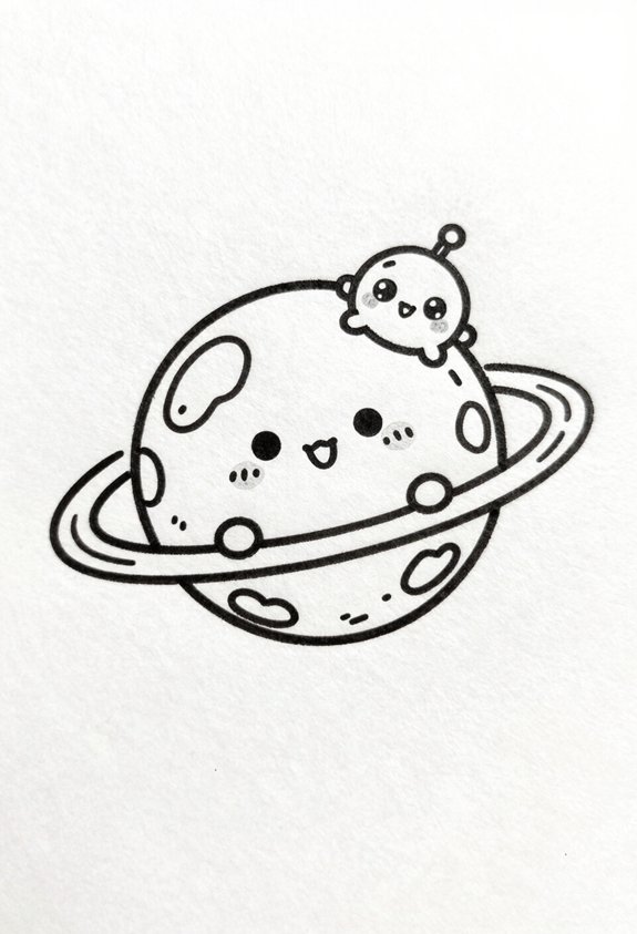 doodling a cute alien