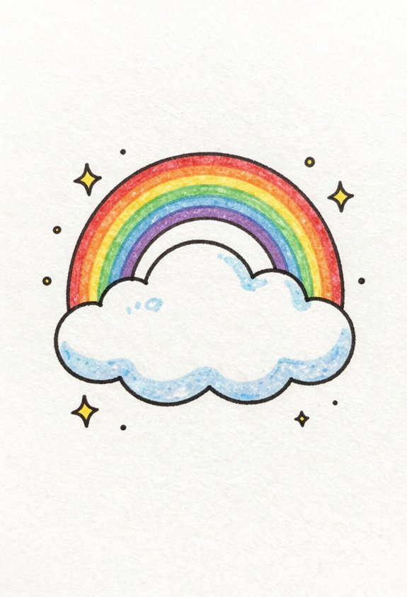 dreamy cloud with rainbow