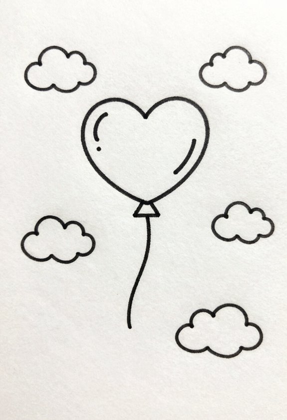 floating magical heart balloon