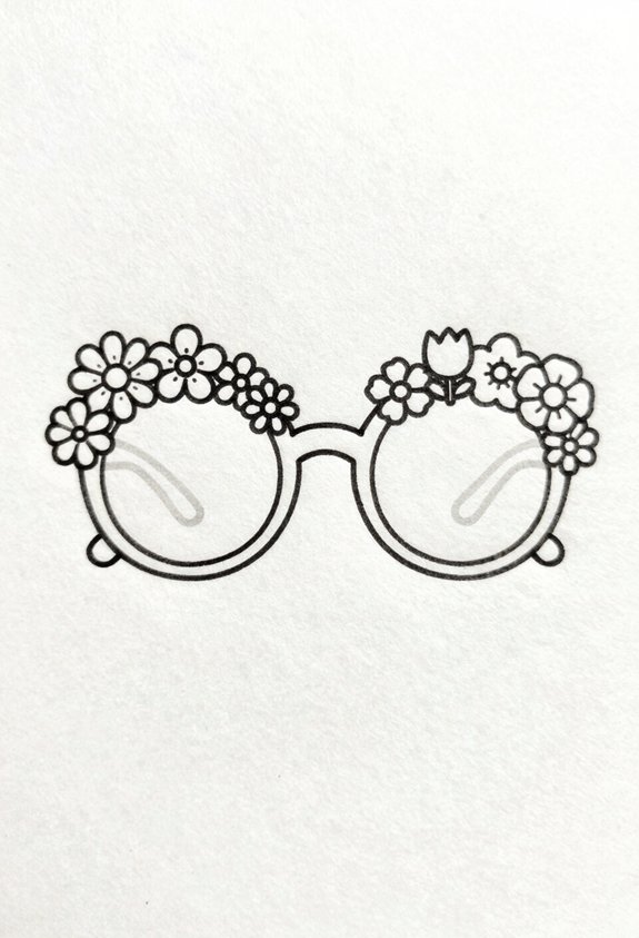 floral frame decorative glasses