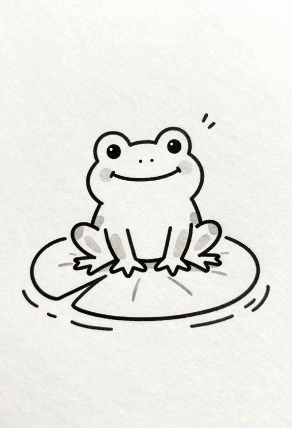happy frog on lily pad