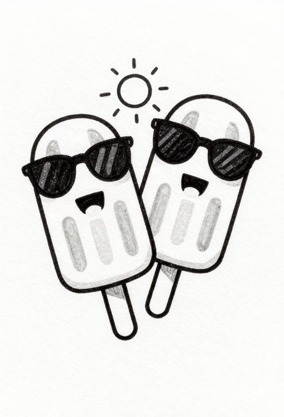 happy sunglasses wearing ice pops