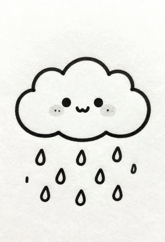 heart shaped raindrops cloud