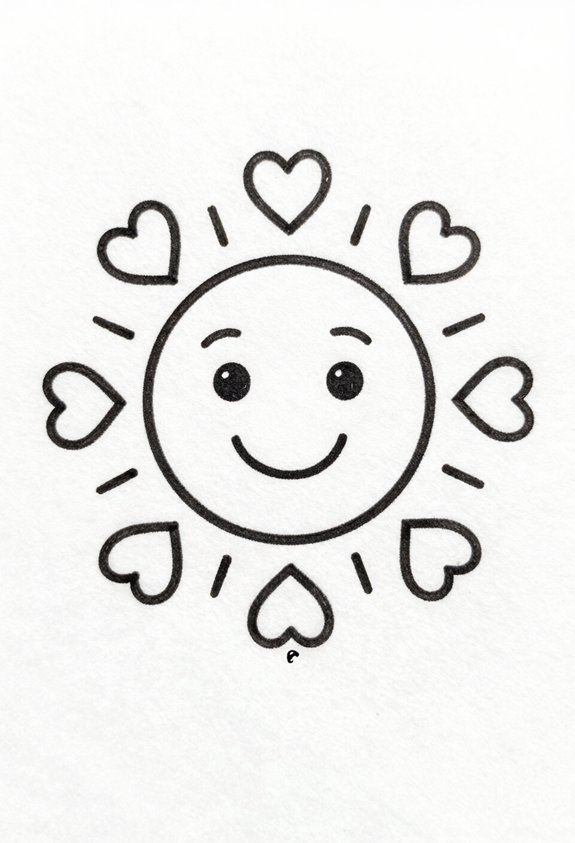 heart shaped rays sunshine joy