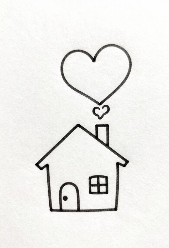 heart shaped smoke from chimney