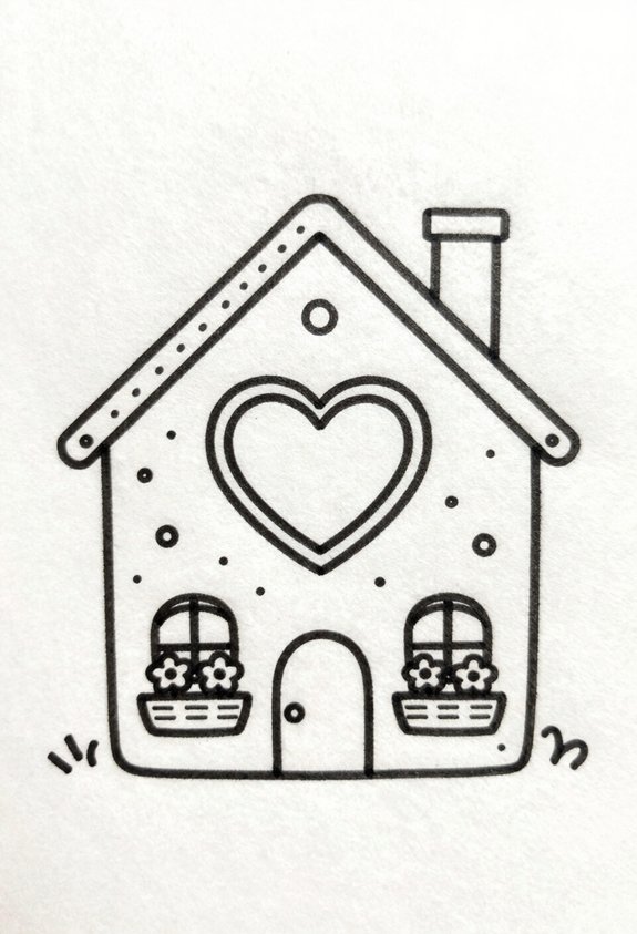 heart shaped window cottage charm