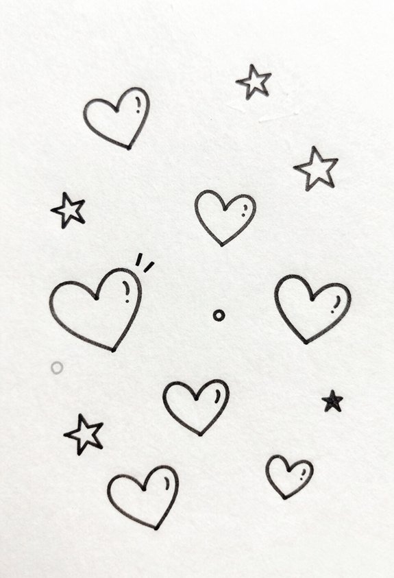 hearts and stars embellishments