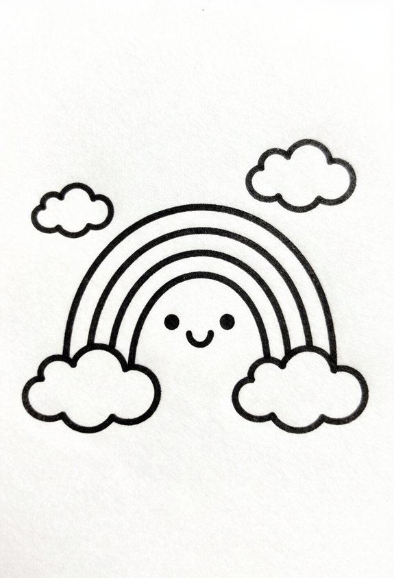 joyful rainbow cloud illustration