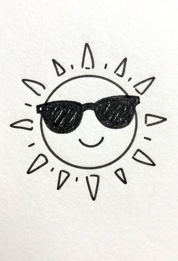 joyful sun with sunglasses