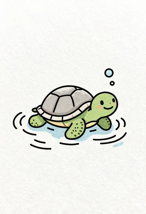 joyful turtles in pond