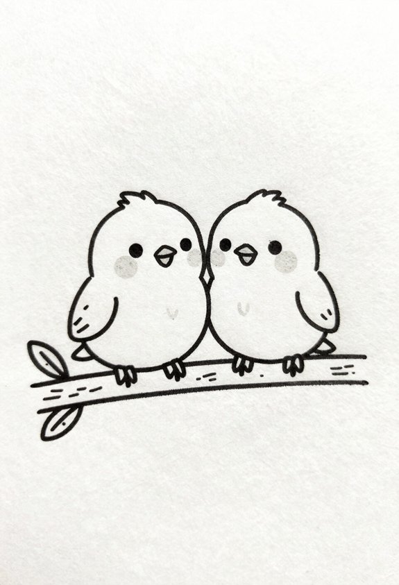 lovebirds on a branch