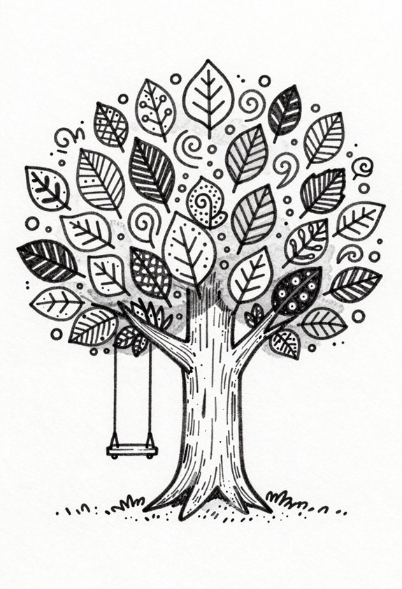 magical colorful swing tree