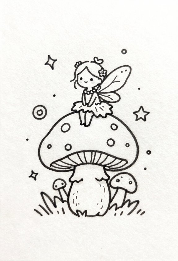 magical fairy on mushroom