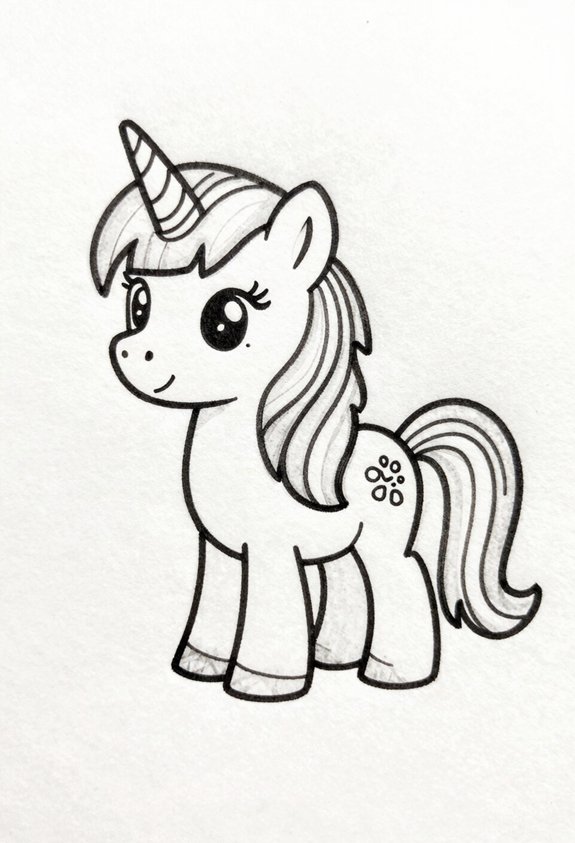 magical rainbow unicorn doodle