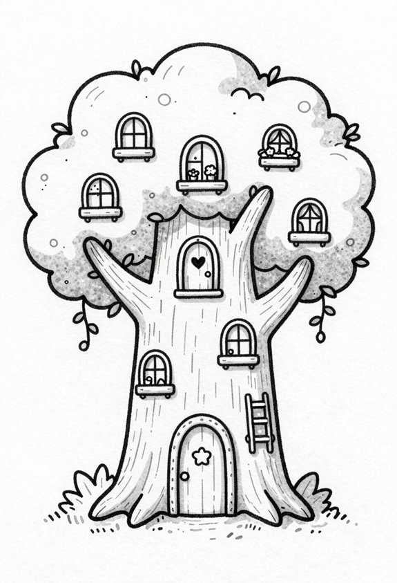 magical tree with doors
