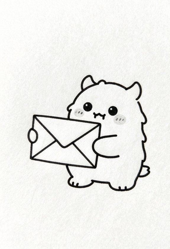 monster character envelope design