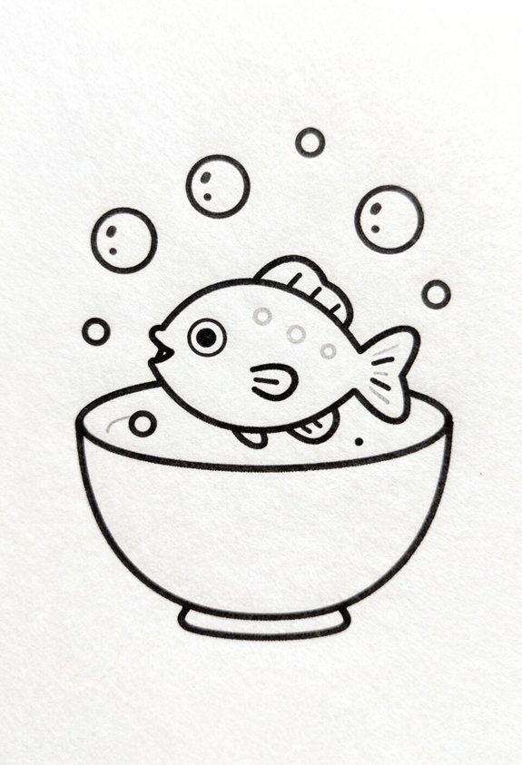 playful fish in bowl