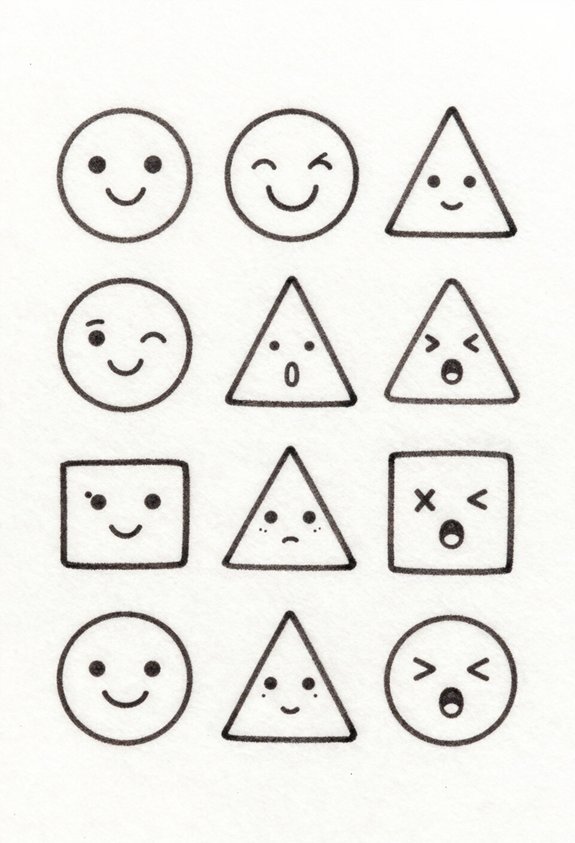 playful geometric shapes doodles