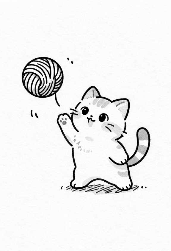 playful kitten yarn chase