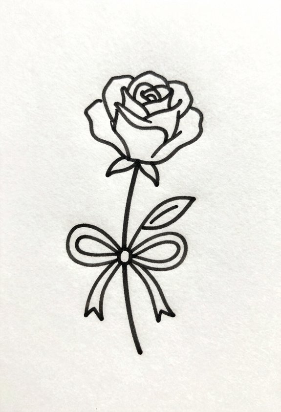 rose with ribbon charm