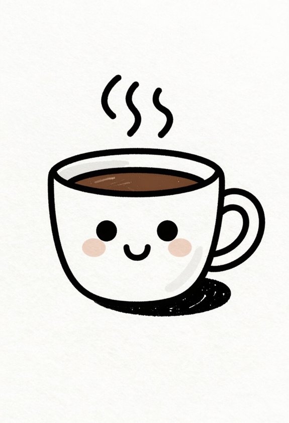 smiling cozy coffee cup