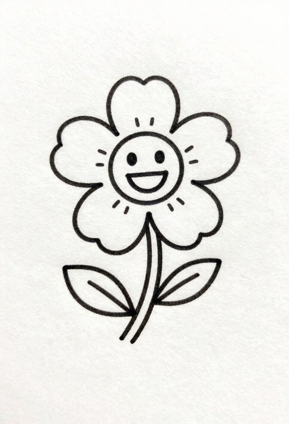 smiling flower planner doodle