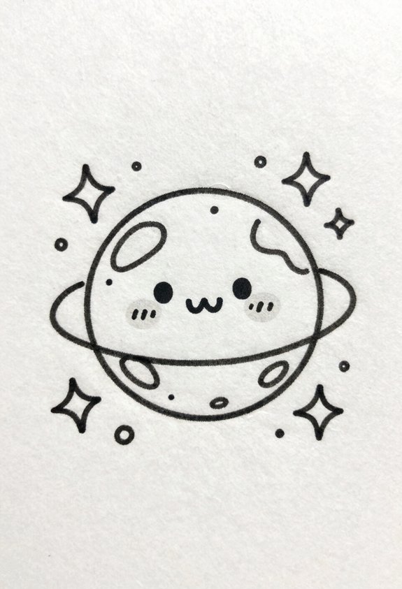smiling planet with stars