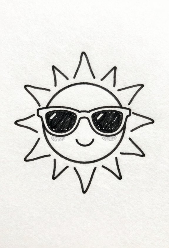 smiling sun with sunglasses