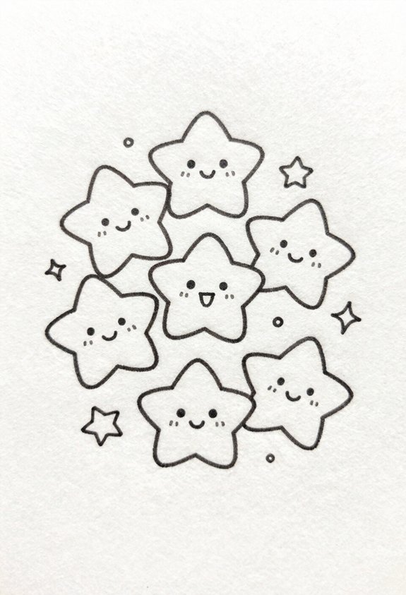smiling tiny star doodles