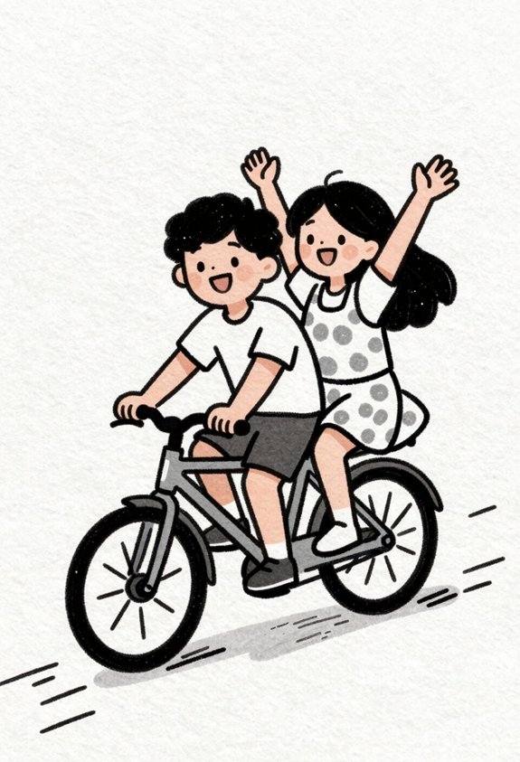 sunny tandem bike adventure