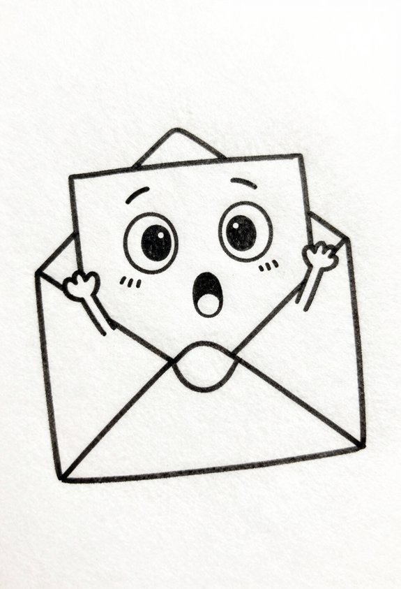 surprised cartoon envelope doodle