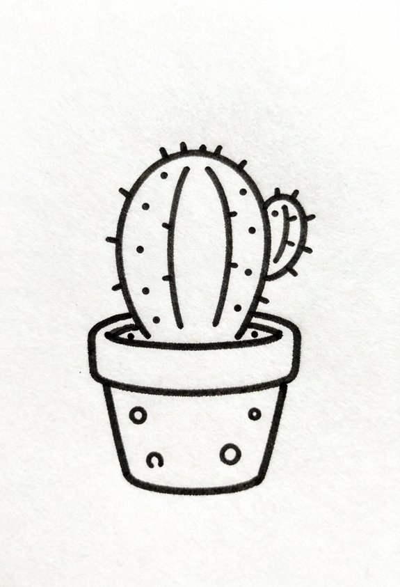 tiny cactus in pot