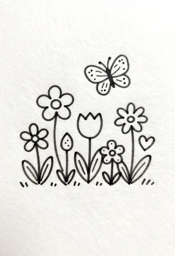 tiny flower garden doodle