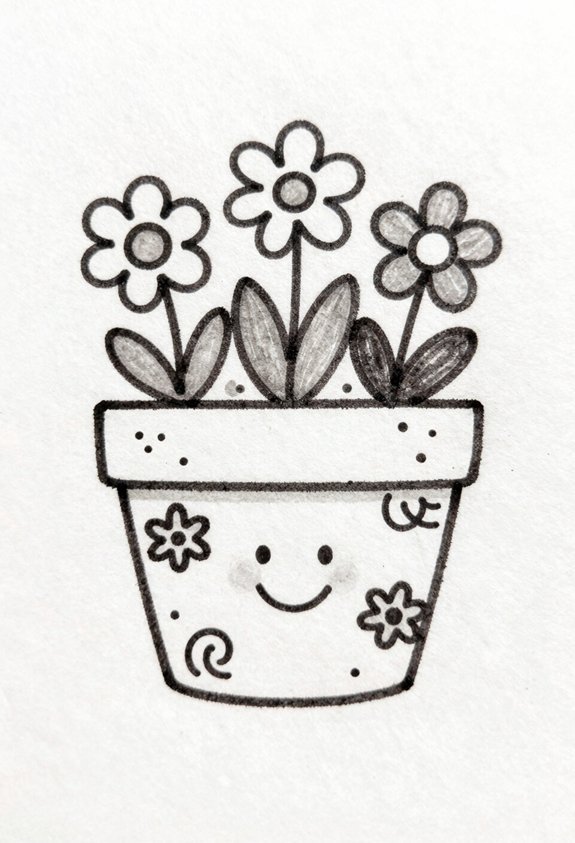 unique patterned flower pot