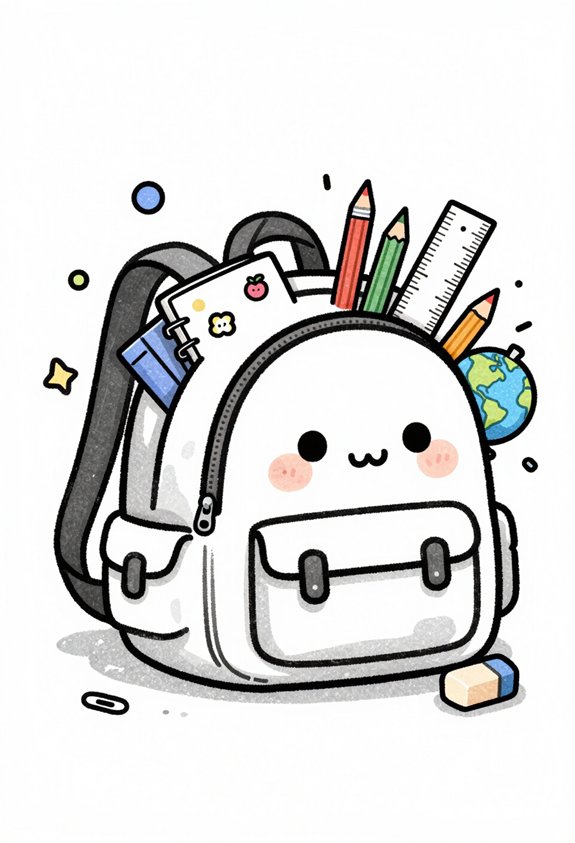 vibrant backpack with supplies