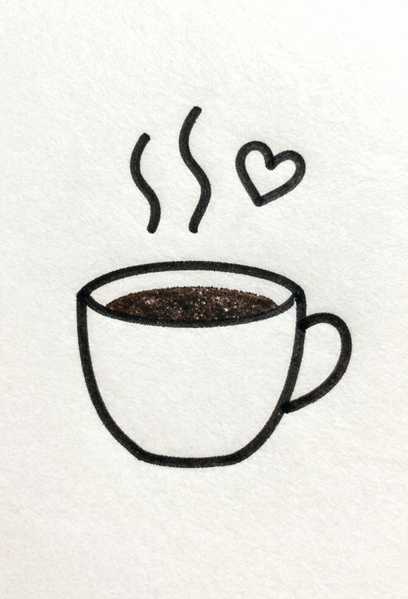 warm heart coffee cup