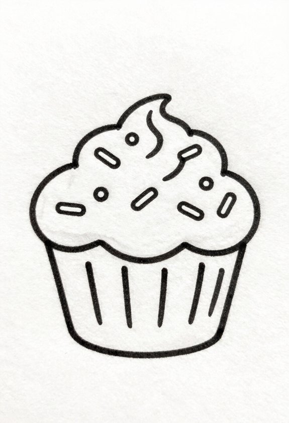 whimsical cupcake with sprinkles