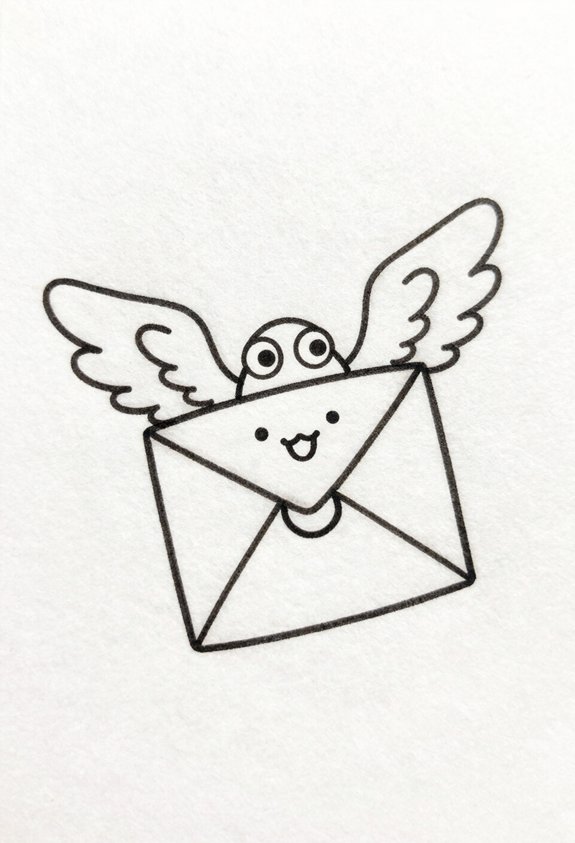 whimsical flying envelope adventure