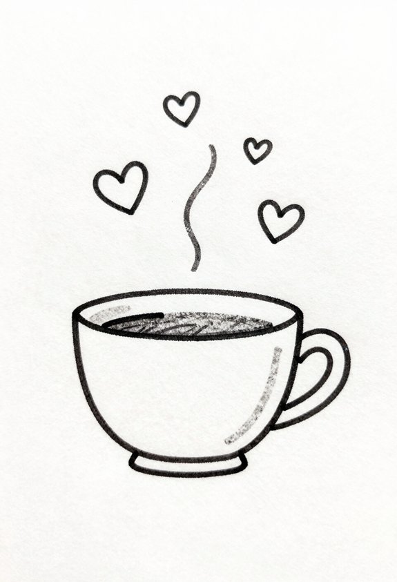 whimsical heart steam teacup