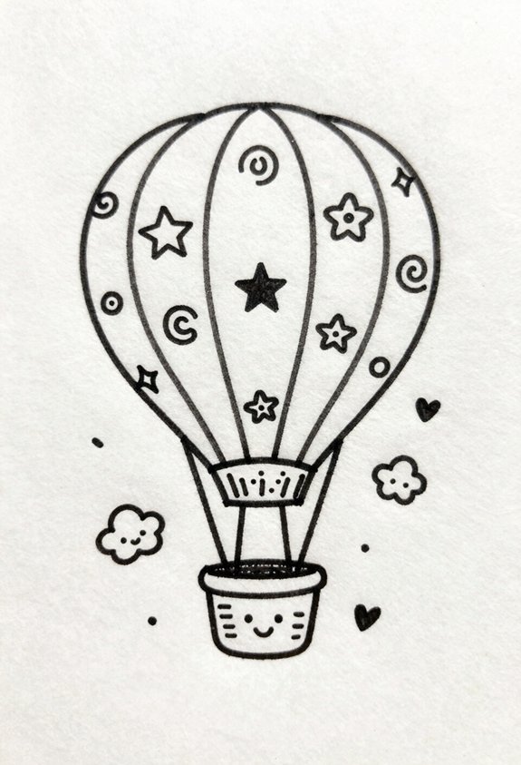 whimsical patterned hot air balloon