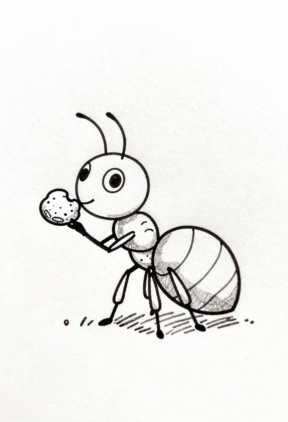 ant hauling crumb swiftly