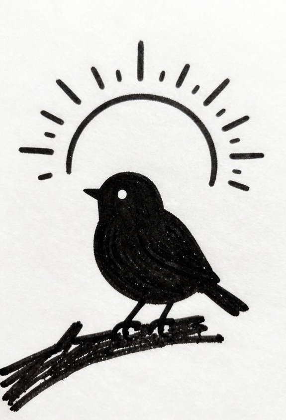 bird silhouette at sunrise