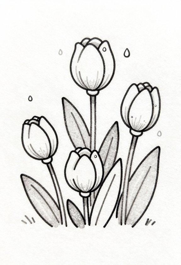 blooming buds after rain