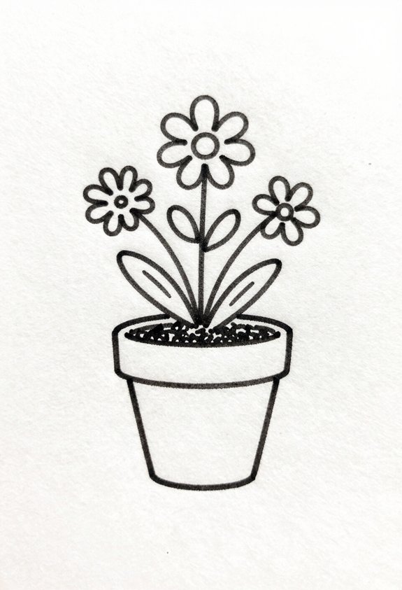 blooming plant in terracotta