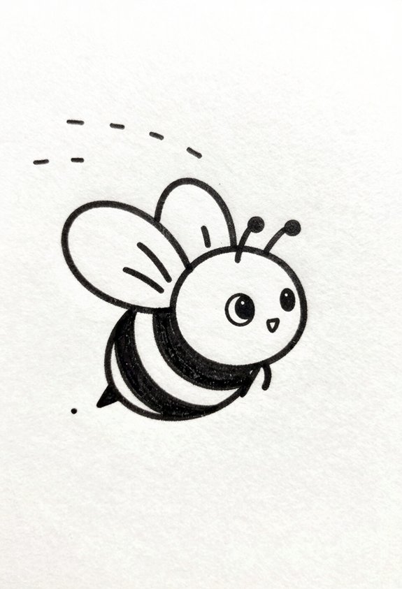 buzzing bee with trail