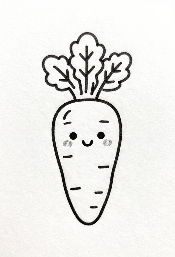 charming carrot with face