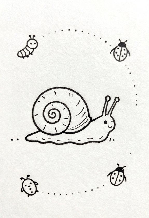 cheerful snail s dotted trail