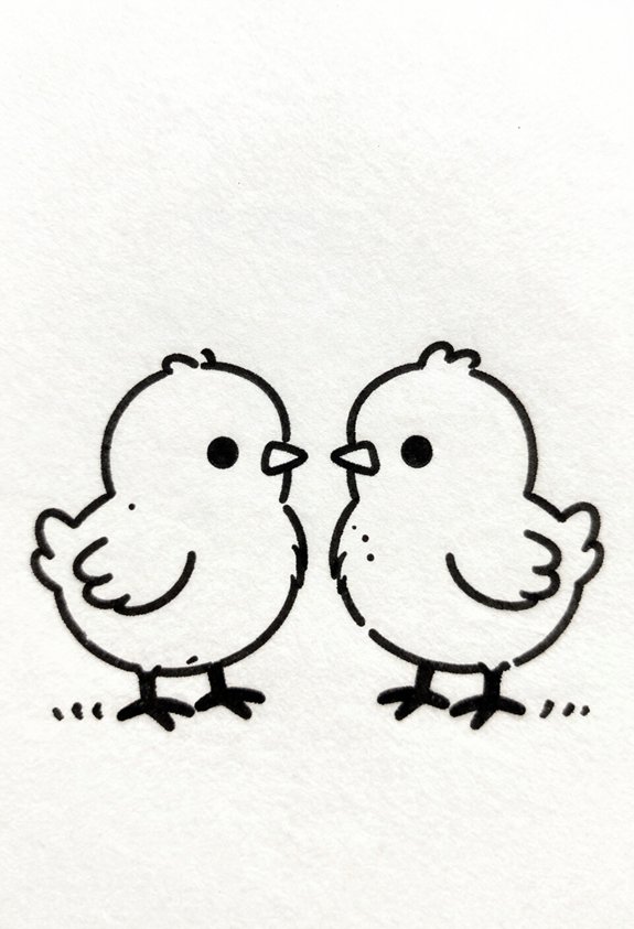 chicks sharing a moment