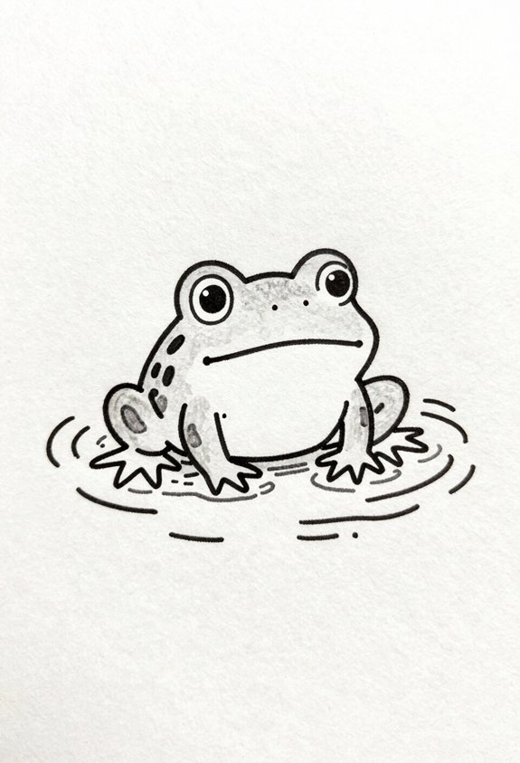 chilling frog on water